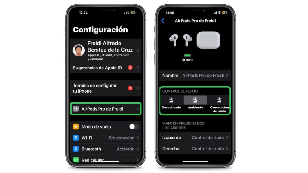 Desactivar el Control de Ruido en los AirPods