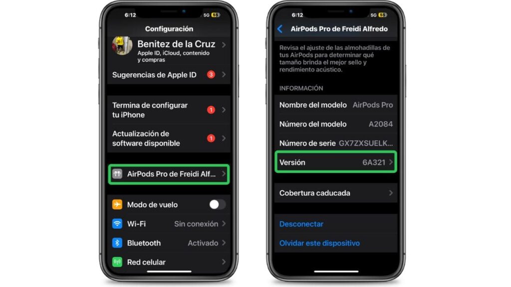 Comprueba el firmware de tus AirPods Pro